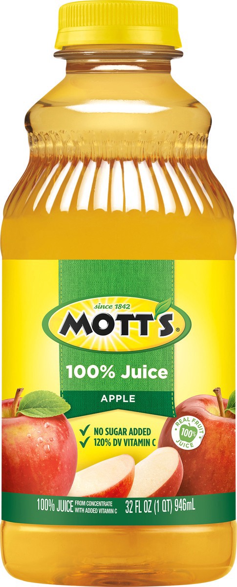 slide 2 of 10, Mott's 100% Original Apple Juice- 32 fl oz, 32 fl oz