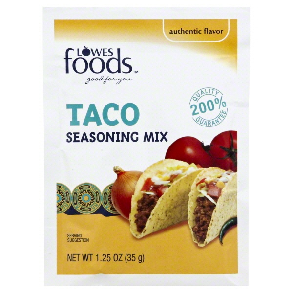 slide 1 of 1, Lowes Foods Seasoning Mix Taco, 1.25 oz