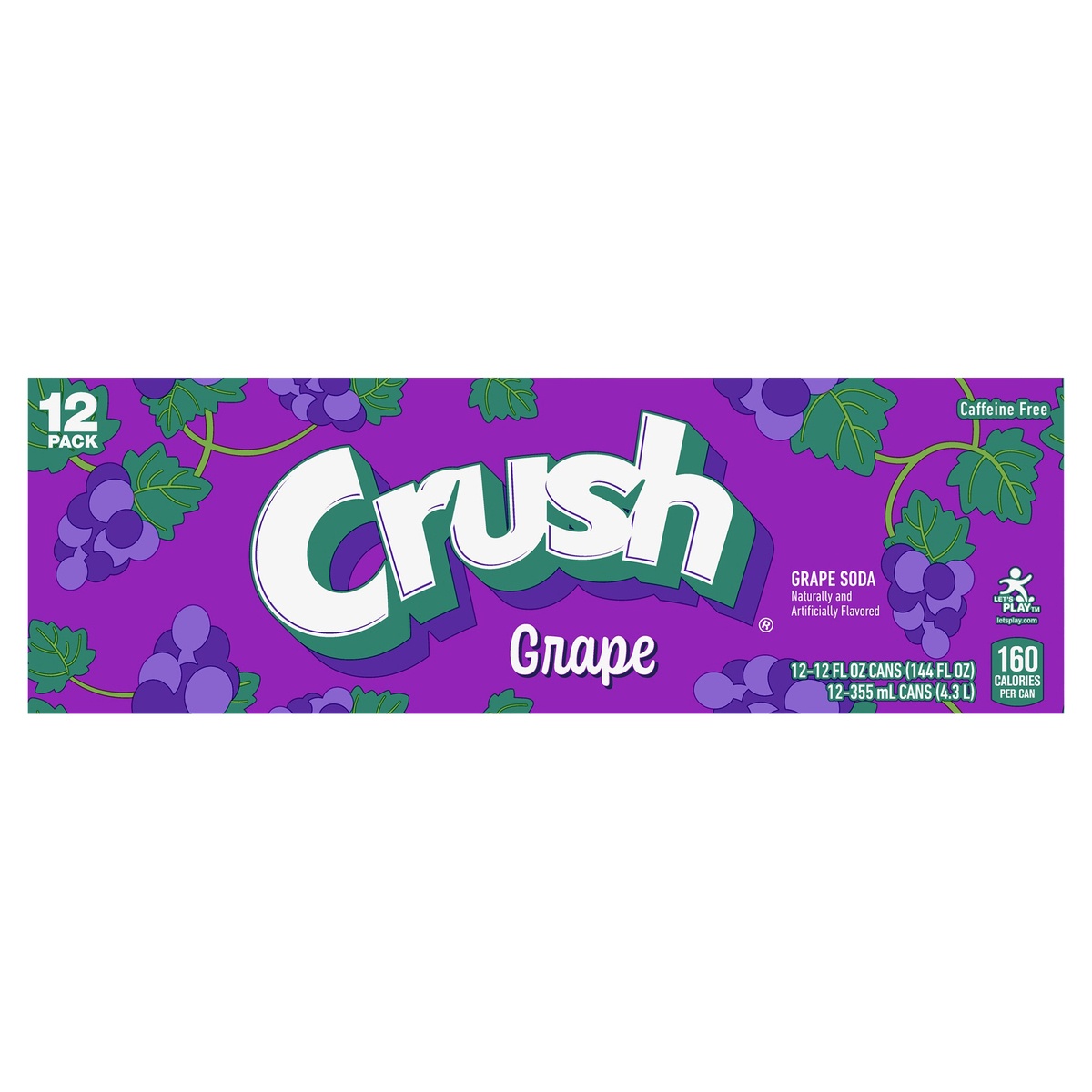 slide 1 of 1, Crush Grape Soda, 12 ct; 12 fl oz
