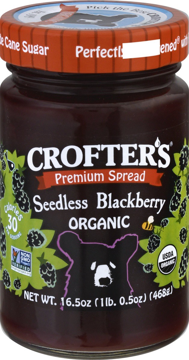 slide 1 of 9, Crofter's Organic Seedless Blackberry Premium Spread 16.5 oz, 16.5 oz