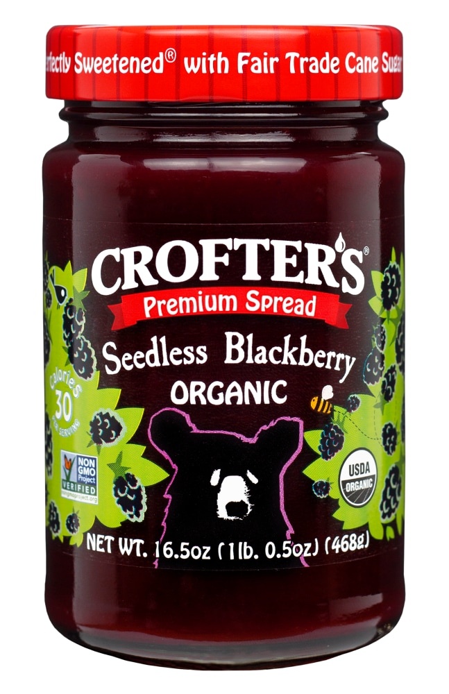 slide 1 of 1, Crofter's Spread, Premium, Organic, Seedless Blackberry, 16.5 oz