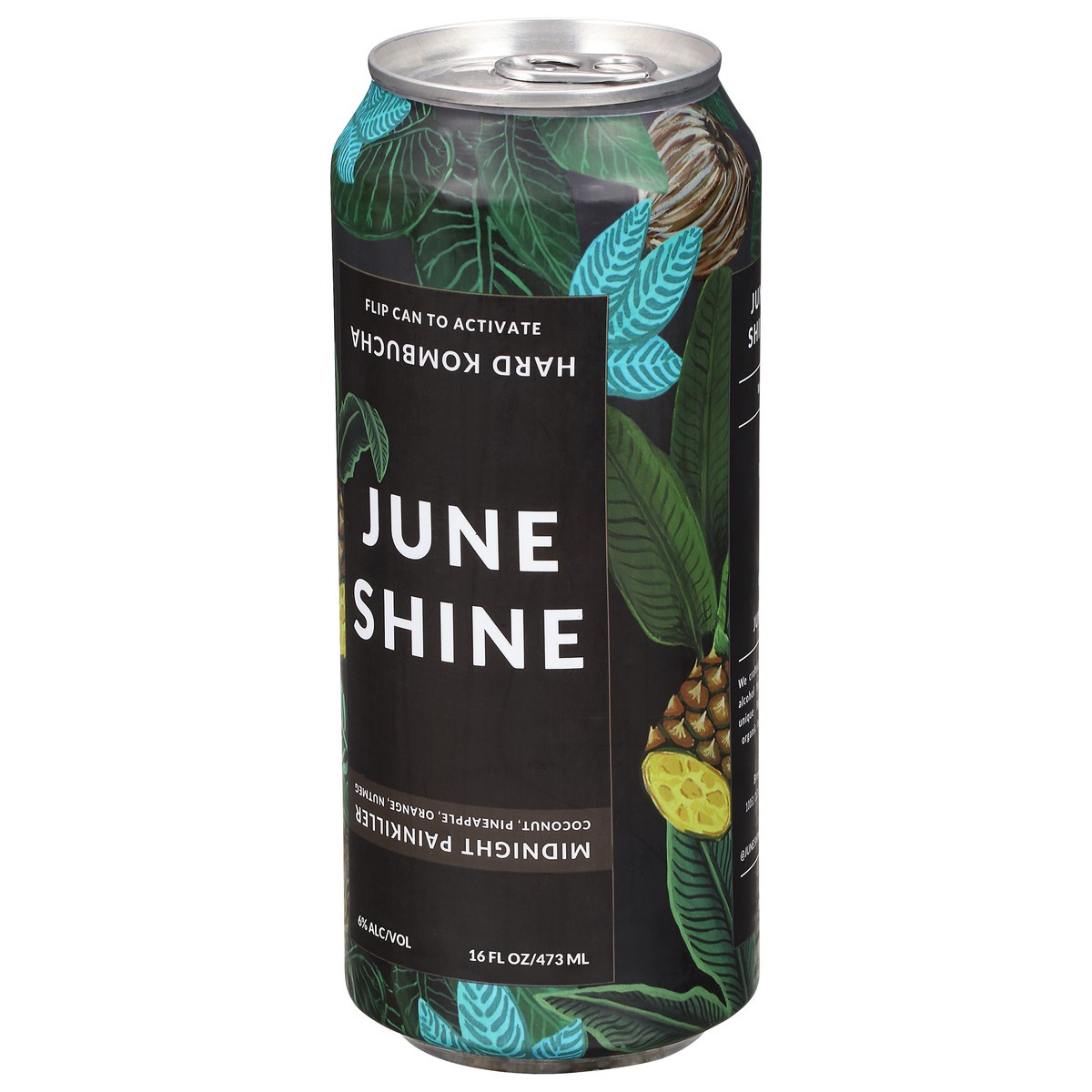 slide 2 of 12, JuneShine Midnight Painkiller Hard Kombucha 16 fl oz Can, 16 fl oz