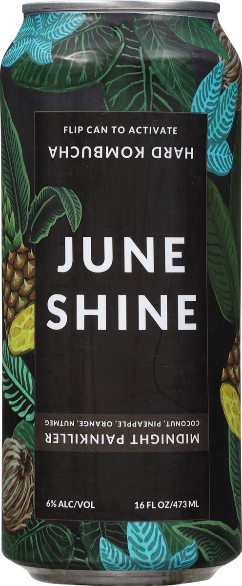 slide 7 of 12, JuneShine Midnight Painkiller Hard Kombucha 16 fl oz Can, 16 fl oz