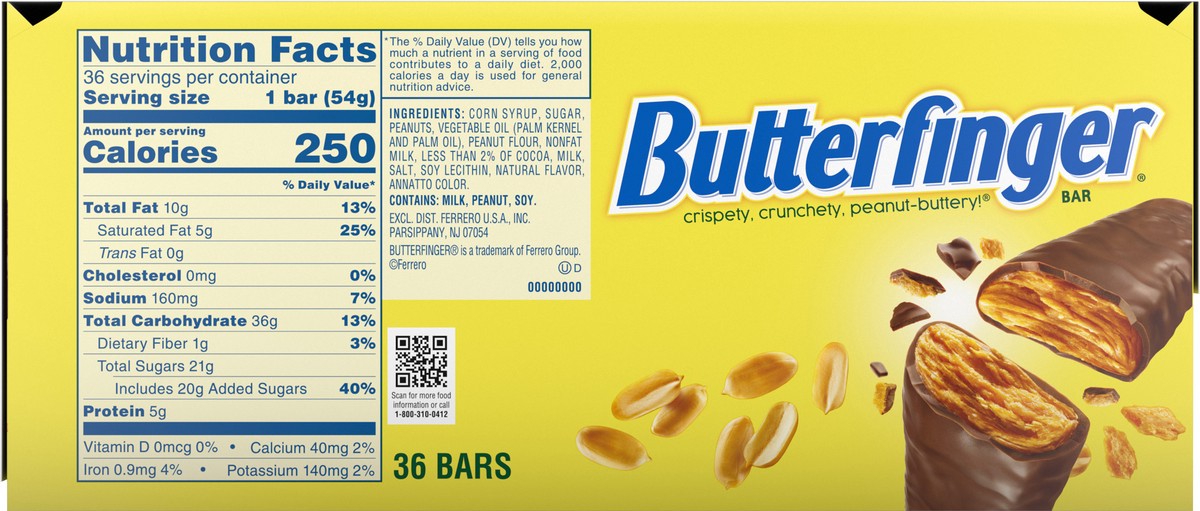 slide 6 of 11, BUTTERFINGER SINGLE CARTON 160229 - EVDAY - US50FP 36ct, 36 ct