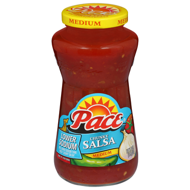 slide 1 of 1, Pace Lower Sodium Chunky Medium Salsa, 16.000 oz