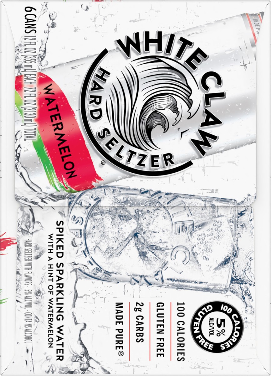 slide 3 of 7, White Claw 6 Pack Spiked Watermelon Hard Seltzer 6 ea, 12 fl oz