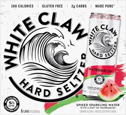 White Claw 6 Pack Spiked Watermelon Hard Seltzer 6 ea