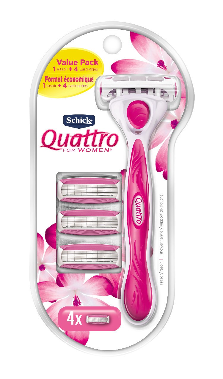 slide 1 of 3, Schick Quattro for Women Razor , 4 ct