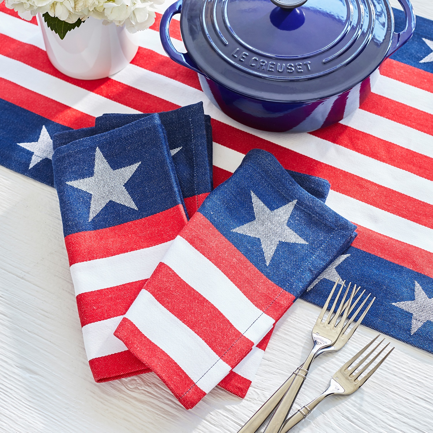 slide 1 of 1, Sur La Table American Flag Napkins, 4 ct