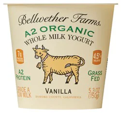 Bellwether Farms Organic Vanilla Jersey Cow Yogurt