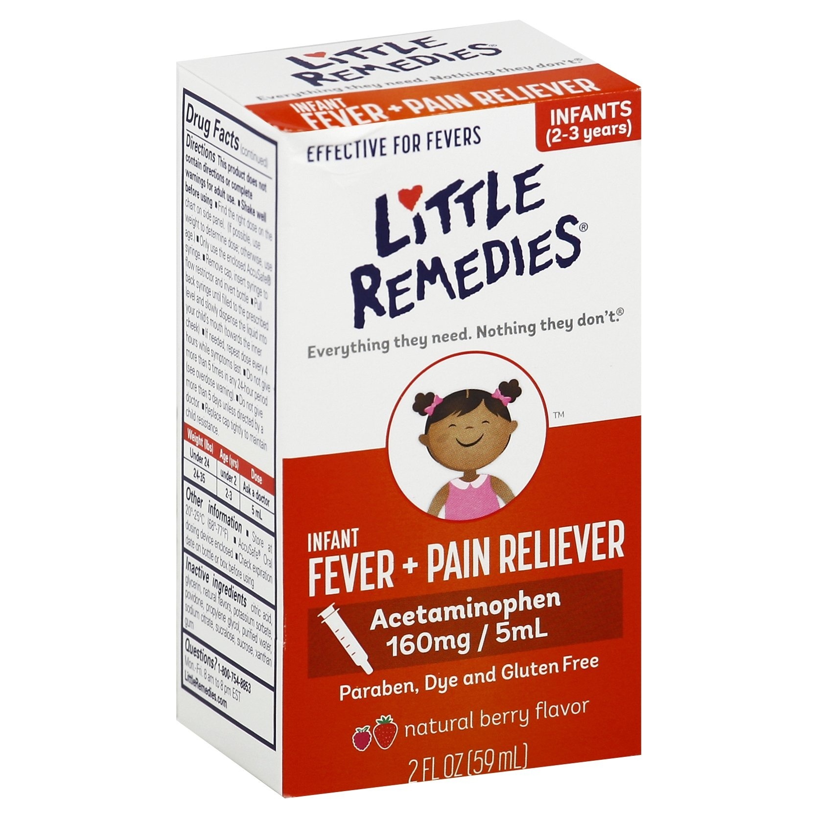 slide 1 of 1, Little Remedies Little Fevers Infant Fever/Pain Reliever-Natural Berry, 2 fl oz