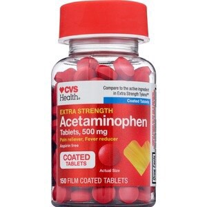 slide 1 of 1, CVS Health Extra Strength Acetaminophen Pain Reliever & Fever Reducer 500 Mg Tablets, 150 Ct, 1 ct
