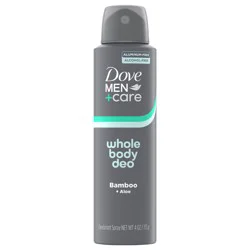 Dove Men+Care Aluminum Free Deodorant Spray, Bamboo + Aloe 4 fl oz