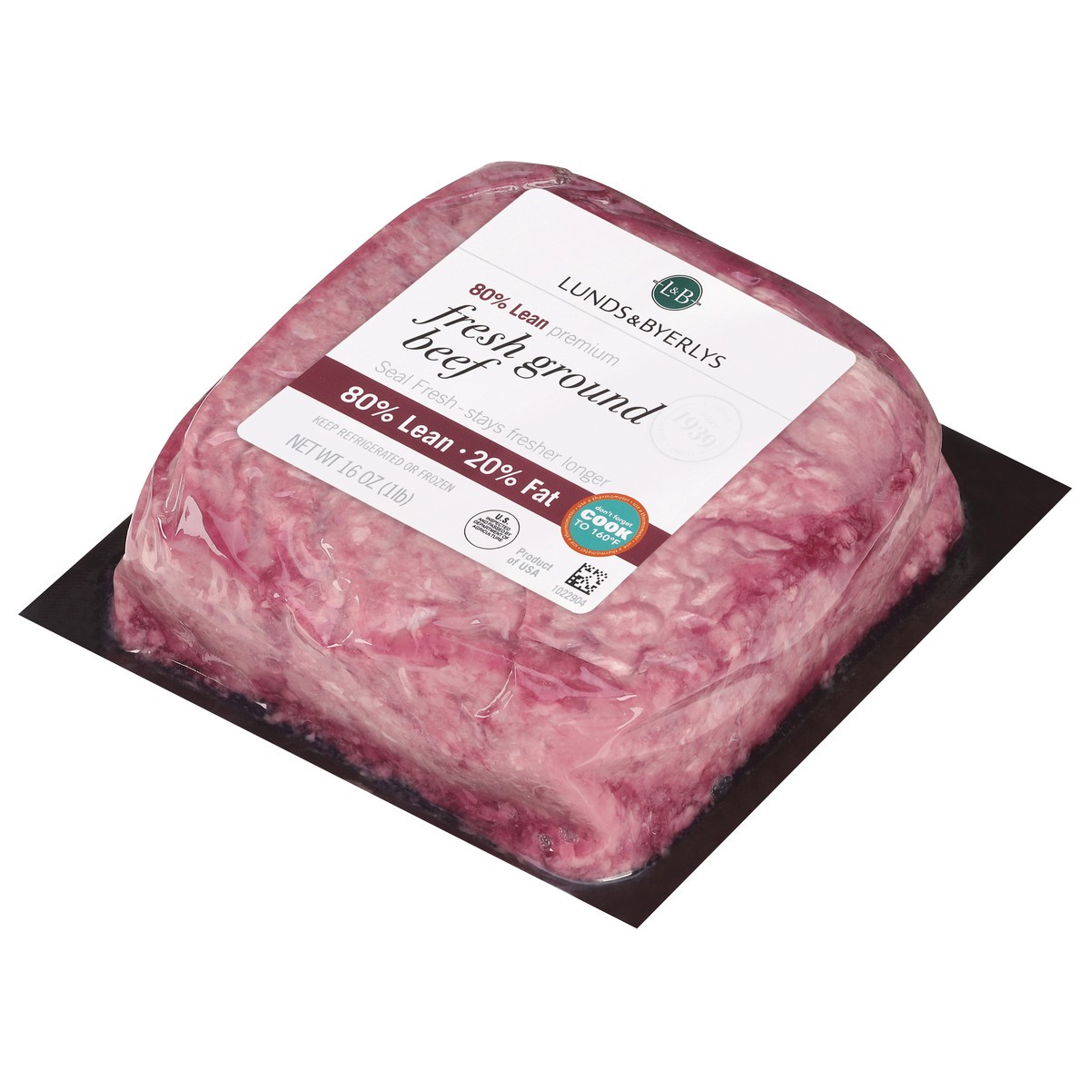 slide 2 of 4, Lunds & Byerlys 80%/20% Premium Fresh Ground Beef 16 oz, 16 oz