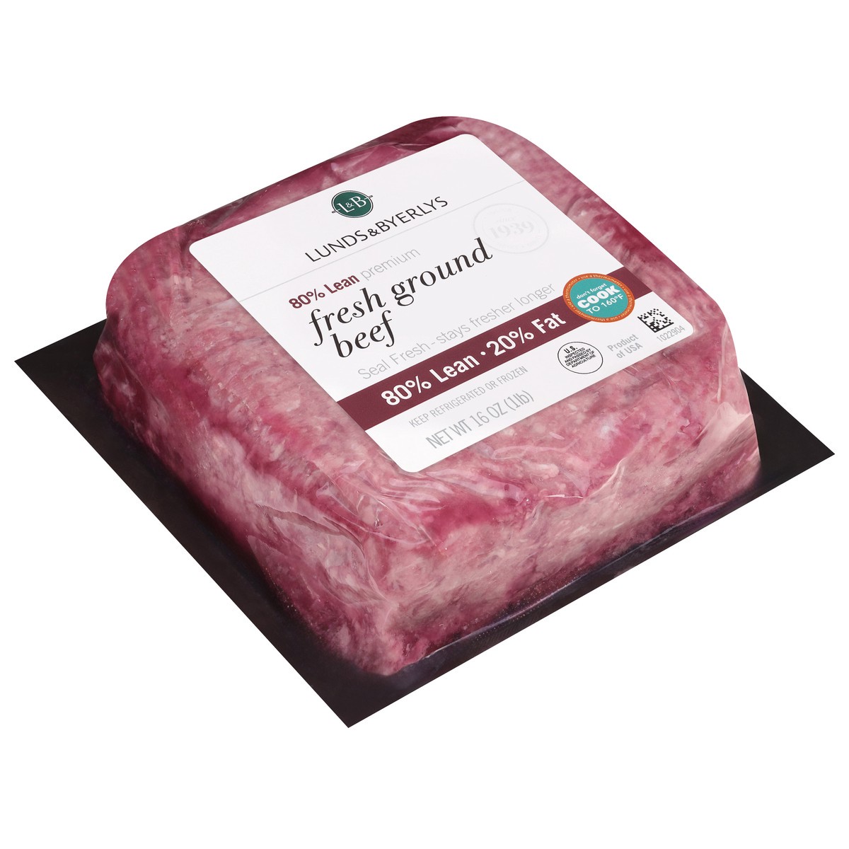 slide 3 of 4, Lunds & Byerlys 80%/20% Premium Fresh Ground Beef 16 oz, 16 oz