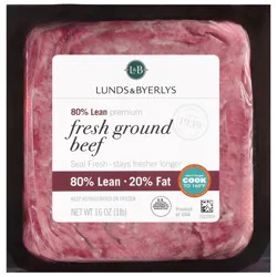 Lunds & Byerlys 80%/20% Premium Fresh Ground Beef 16 oz