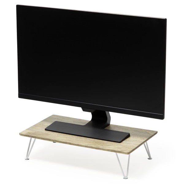 slide 4 of 6, Realspace Wood Monitor Stand, 4-3/4""H X 18""W X 10""D, Natural/White, 1 ct