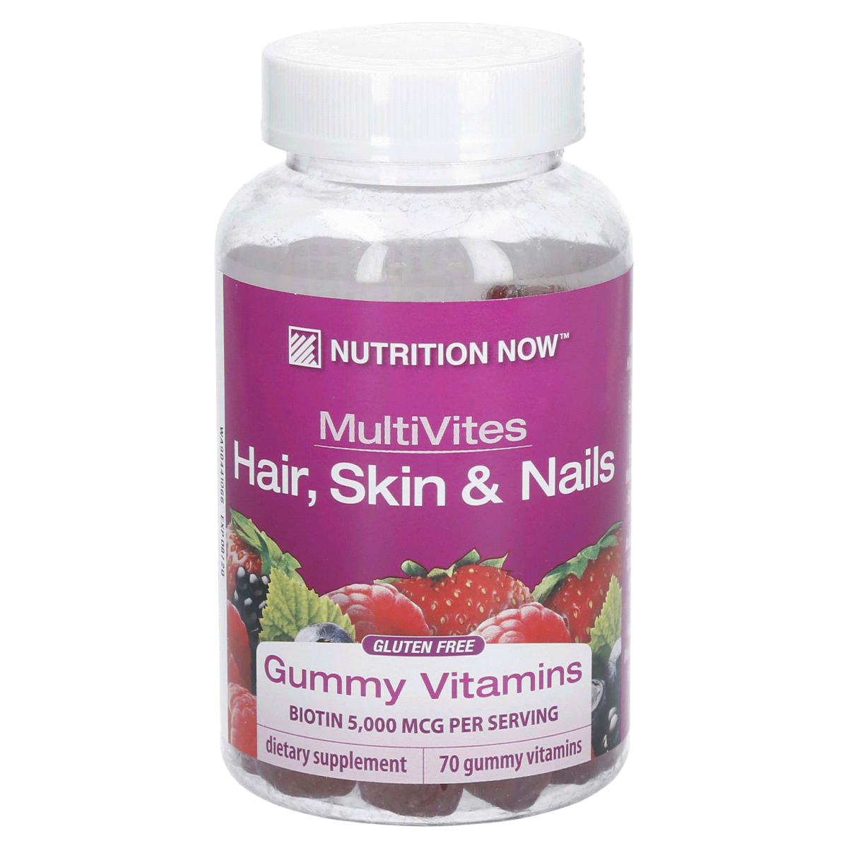 slide 1 of 4, Nutrition Now MultiVites Hair, Skin & Nails Gummy Vitamins Dietary Supplement, 70 ct