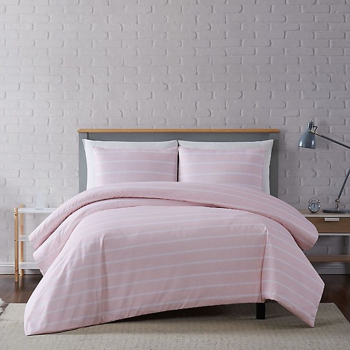 slide 1 of 6, Truly Soft Maddow Stripe Full/Queen Duvet Set - Blush, 3 ct