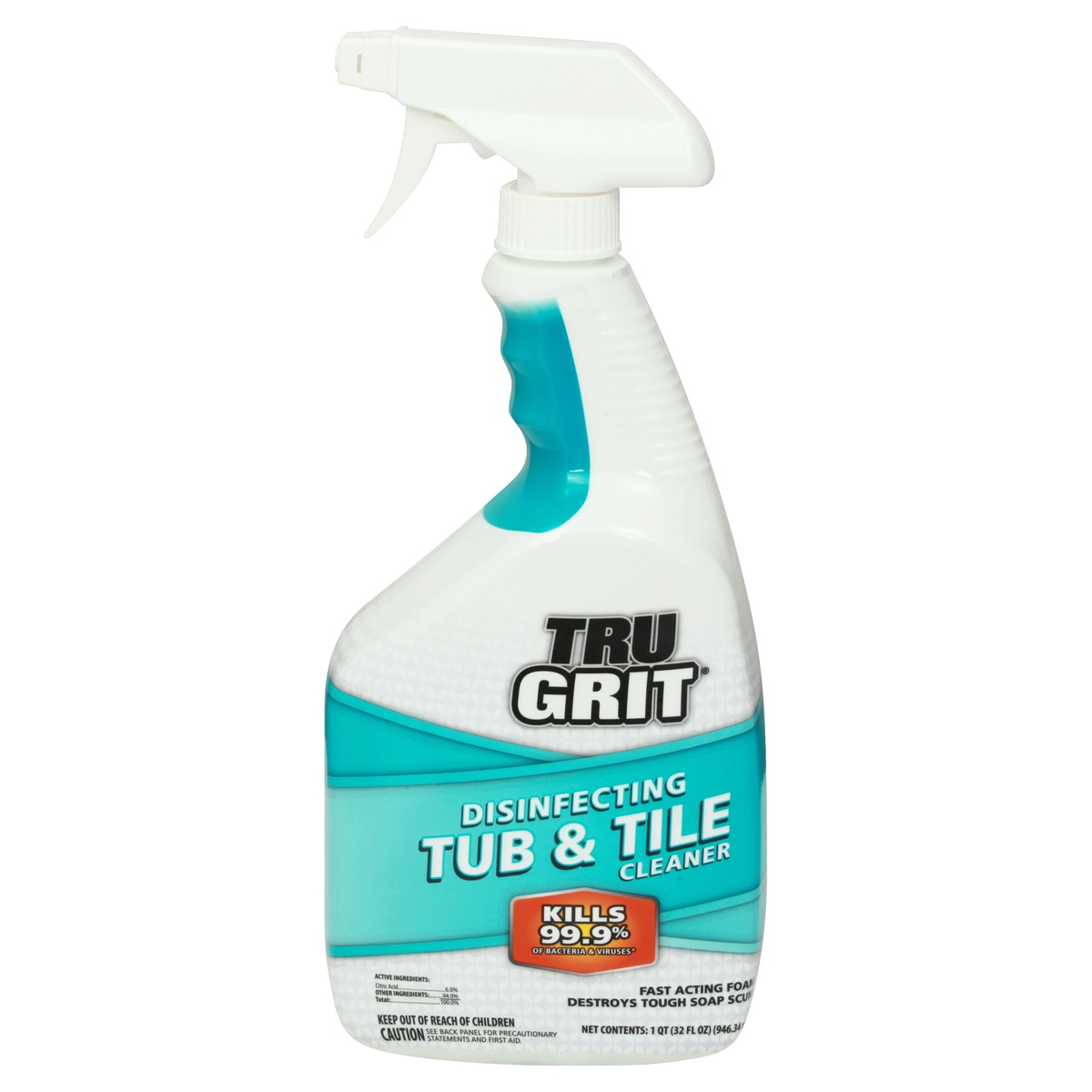 slide 1 of 1, Tru Grit Disinfecting Tub and Tile Cleaner, 32 oz