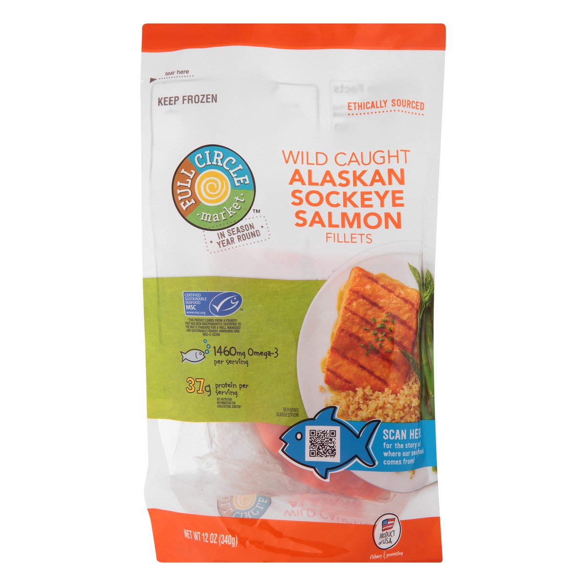 slide 14 of 15, Full Circle Market Wild Alaskan Sockeye Salmon Fillets, 12 oz