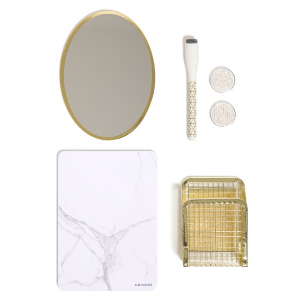 slide 1 of 1, U Brands Magnetic Marble Chic Locker Accessory Kit, Multicolor, Set Of 6 Items, 1 ct