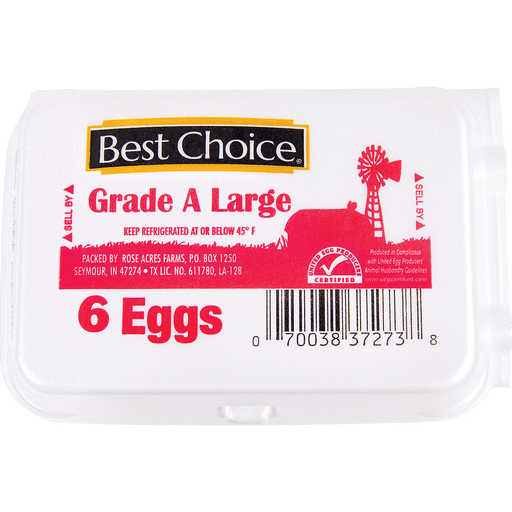 slide 1 of 1, Best Choice Grade A Large Eggs, 6 ct