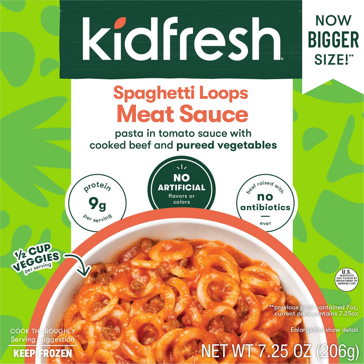 slide 3 of 3, Kidfresh Spaghetti Loops Pasta With Meat Sauce, 7.25 oz