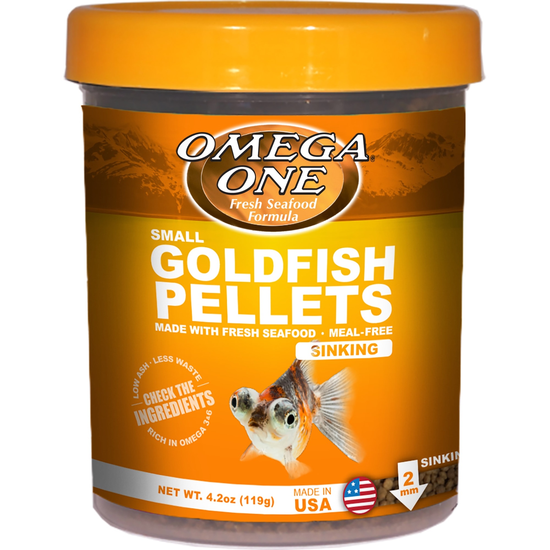 slide 1 of 1, Omega One Goldfish Small Sinking Pellets, 4.2 oz