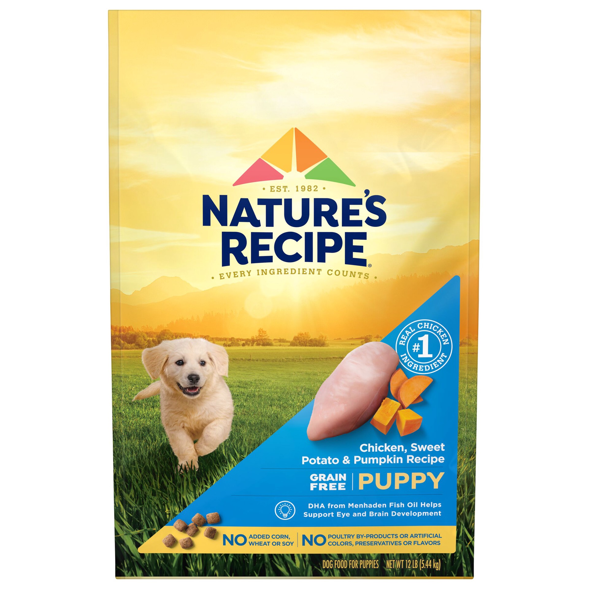 slide 1 of 6, Nature's Recipe Nature′s Recipe Dry Puppy Food, Grain Free Puppy Chicken, Sweet Potato & Pumpkin Recipe, 12 lb. Bag, 12 lb