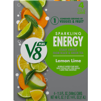 slide 12 of 22, V8 SPARKLING +ENERGY Lemon Lime Energy Drink, 11.5 fl oz Can (Pack of 4), 46 oz