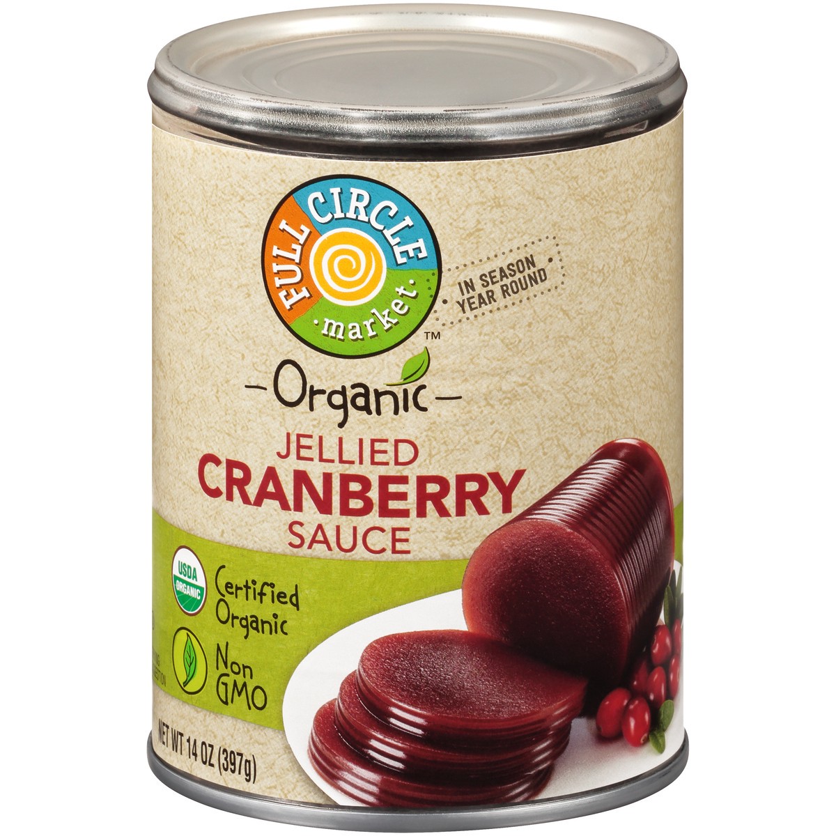 slide 6 of 9, Full Circle Market Jellied Cranberry Sauce - 14 oz, 14 oz