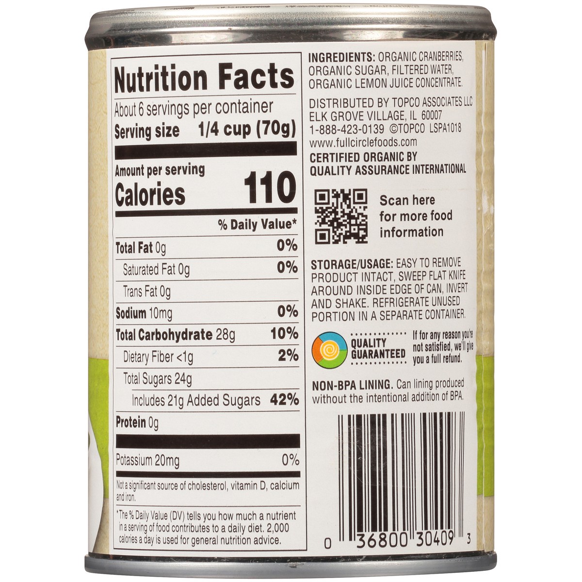 slide 9 of 9, Full Circle Market Jellied Cranberry Sauce - 14 oz, 14 oz