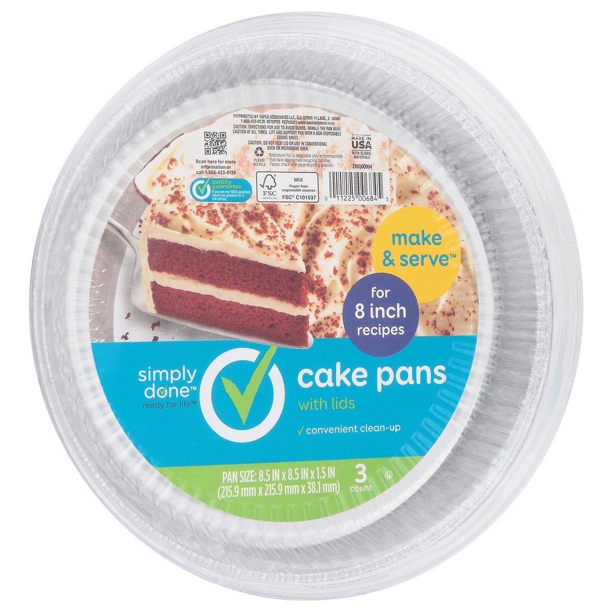 slide 3 of 15, Simply Done Cake Pans With Lids, 3 ct