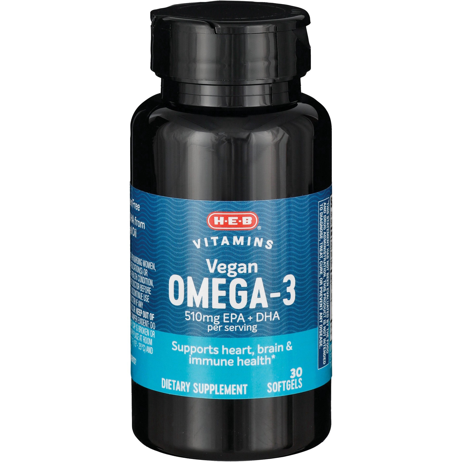 slide 1 of 1, H-E-B Vegan Omega-3, 30 ct