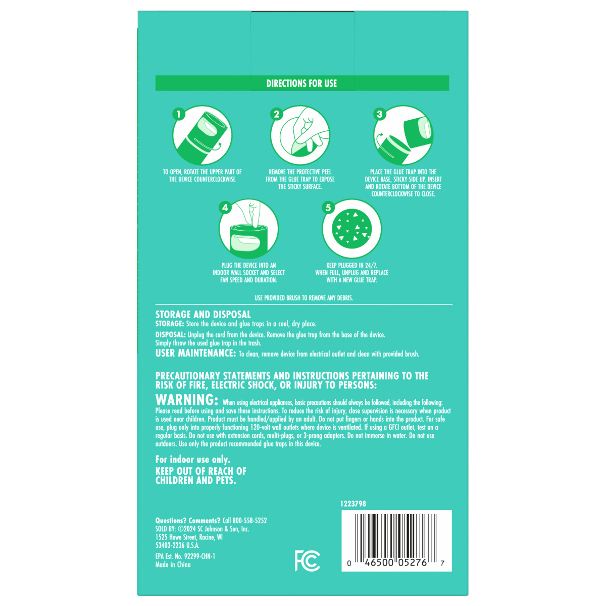slide 4 of 29, STEM Flying Insect Fan Trap for Indoor Bug Control, Plug-In Fan with UV Light, Starter Kit Includes 1 Device and 5 Glue Traps, 1 ct