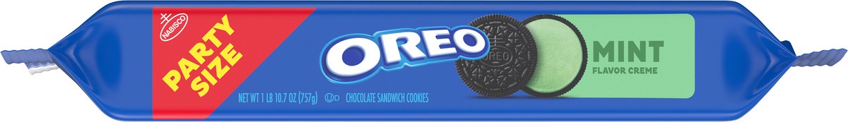 slide 9 of 9, Oreo Mint Flavor Creme Chocolate Sandwich Cookies Party Size 26.7 oz, 26.7 oz