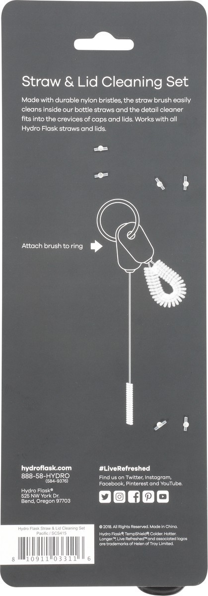 slide 5 of 9, Hydro Flask Pacific Straw & Lid Cleaning Set 1 ea, 1 ct