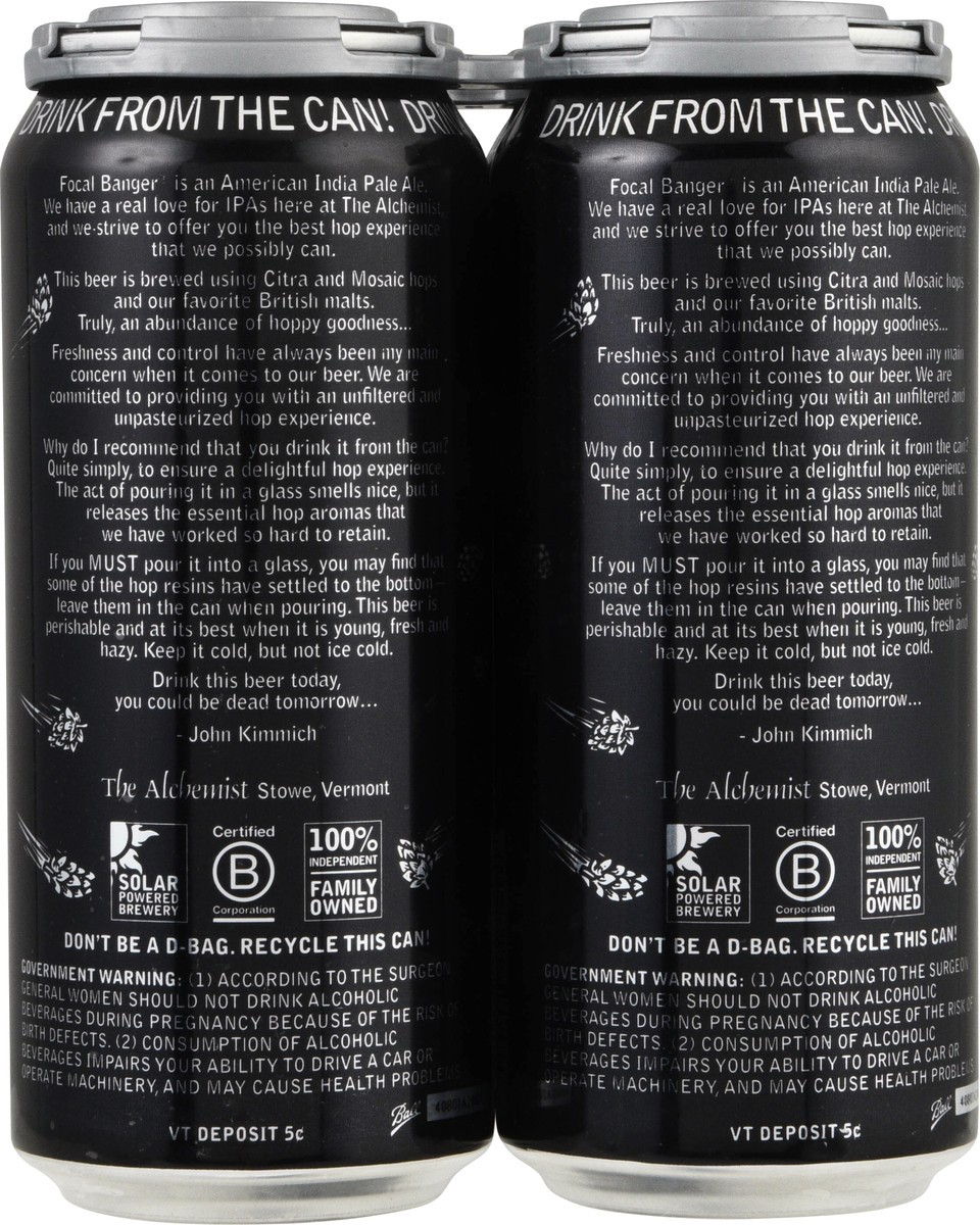 slide 12 of 13, The Alchemist India Pale Ale Focal & Banger Beer 4 - 1 pt Cans, 4 ct; 16 oz