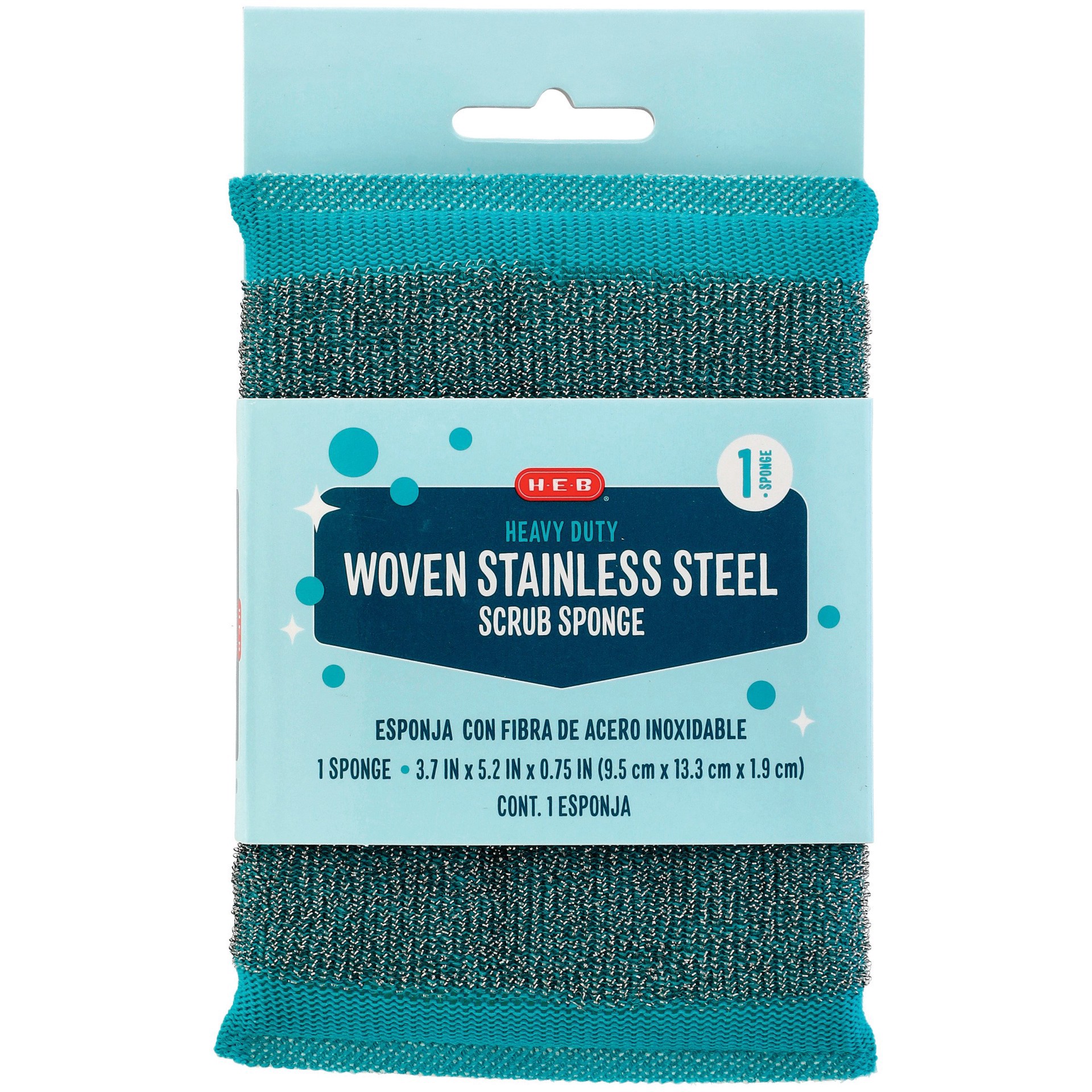 slide 1 of 1, H-E-B Woven Stainless Steel Scrub Sponge, 1 ct