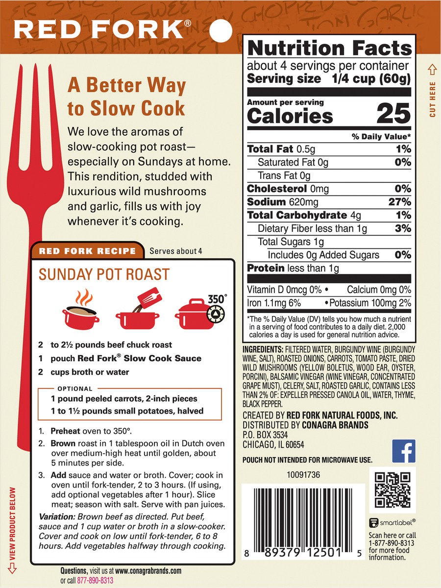 slide 2 of 6, Red Fork Sunday Pot Roast Slow Cook Sauce 8 oz, 8 oz