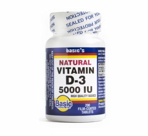 slide 1 of 1, Basic Vitamin D 5000Mg Tablets, 200 ct