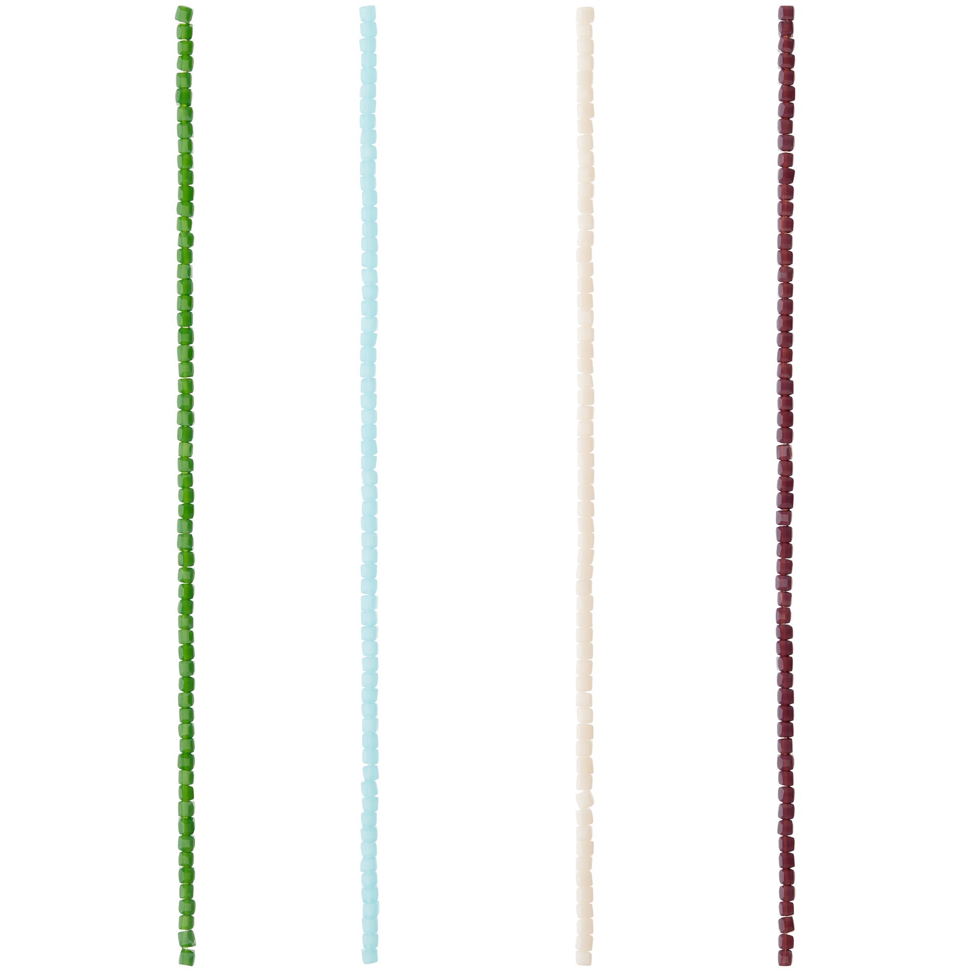 slide 3 of 3, Purple, Green & Blue Glass Cube Beads, 3mm By Bead Landing, 3 mm