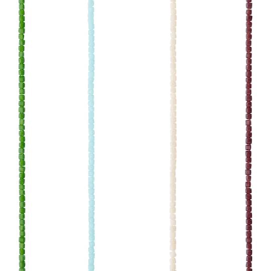 slide 1 of 3, Purple, Green & Blue Glass Cube Beads, 3mm By Bead Landing, 3 mm