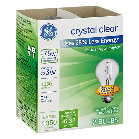 slide 1 of 1, Ge Halogen Aline Bulb 53 Watt, 2 ct