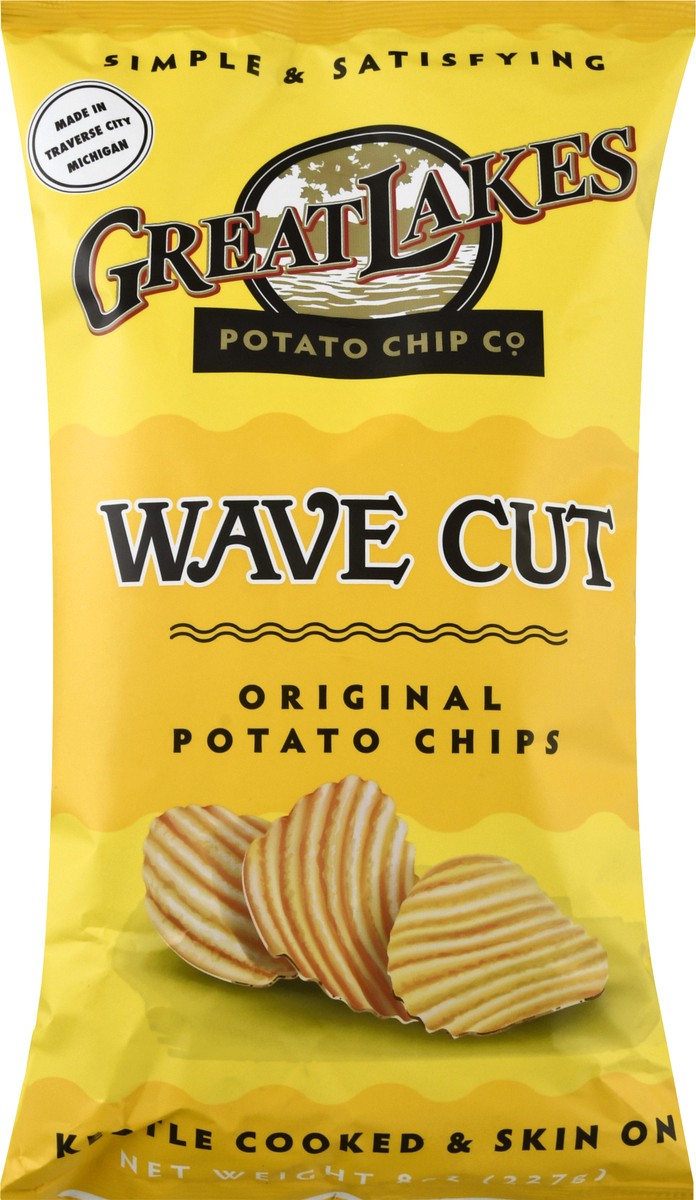 slide 5 of 9, Great Lakes Potato Chip Wave Cut Original Potato Chips 8 oz, 8 oz