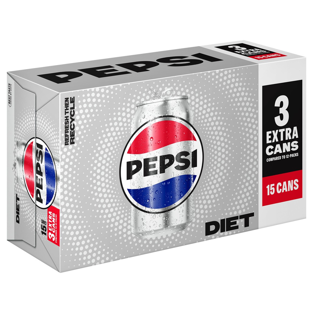 slide 3 of 6, Pepsi Diet Soda Cola 12 Fl Oz 15 Count, 15 ct; 12 oz
