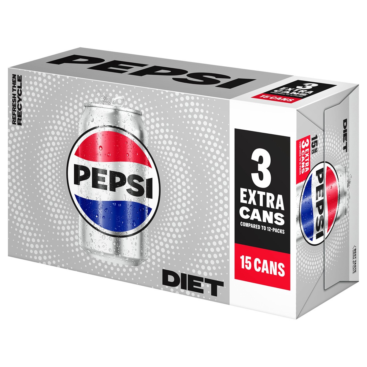 slide 5 of 6, Pepsi Diet Soda Cola 12 Fl Oz 15 Count, 15 ct; 12 oz