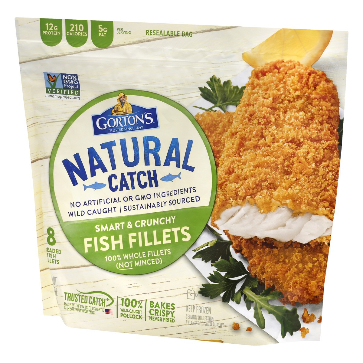 slide 3 of 10, Gorton's Smart & Crunchy Fish Fillets 8 ea, 15.2 oz