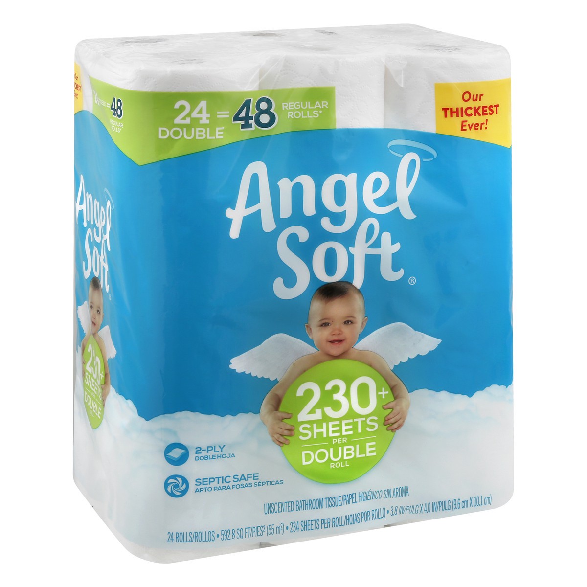 slide 2 of 8, Angel Soft Bathroom Tissue Unscented Double Roll 2-Ply, 24 ct